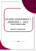 LPL4801 ASSIGNMENT 1 SEMESTER 1 - 2023 (258088)