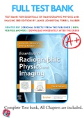Test Bank For Essentials of Radiographic Physics and Imaging 3rd Edition by James Johnston, Terri L. Fauber 9780323566681 Chapter 1-17 Complete Guide.
