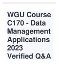 WGU Course C170 - Data Management Applications 2023 Verified Q&A
