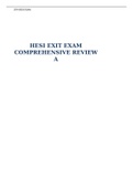 HESI EXIT EXAM COMPREHENSIVE REVIEW A TEST BANK
