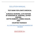 TEST BANK FOR LEWIS'S MEDICAL - SURGICAL NURSING, 11TH EDITION BY MARIANN M. HARDING, JEFFREY KWONG, DOTTIE ROBERTS, DEBRA HAGLER, AND COURTNEY REINISCH
