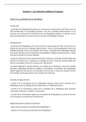 Fiche 2.b. Les institutions politiques françaises - Le président de la république Droit Constitutionnel