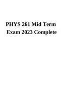PHYS 261 Mid Term Exam 2023 Complete | Human Physiology
