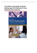 Test Bank on Essentials of Dental Radiography 9th EditionBy Evelyn  Thomson,Orlen Johnson