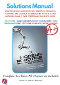 Solutions Manual For Modern Robotics: Mechanics, Planning, and Control 1st Edition By  Kevin M. Lynch (Author), Frank C. Park 9781107156302 Complete Guide .