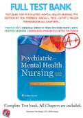 Test Bank For Psychiatric-Mental Health Nursing 7th Edition By  R.N. Videbeck, Sheila L., Ph.D., Cathy J. Miller 9781496357038 ALL Chapters .