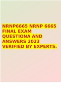 NRNP6665 NRNP 6665 FINAL EXAM QUESTIONA AND ANSWERS 2023 VERIFIED BY EXPERTS.