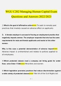 WGU C202 Managing Human Capital Exam Questions and Answers (2022/2023) (Verified Answers)