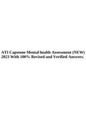 ATI Capstone Mental health Assessment (NEW) 2023 With 100% Revised and Verified Answers.