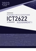 ICT2622 - POSSIBLE MCQ QUESTIONS AND ANSWERS ASSIGNMENT 1 2022