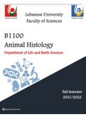 Animal histology summary A student