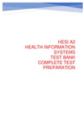 HESI A2 HEALTH INFORMATION  SYSTEMS 2023 TEST BANK COMPLETE TEST  PREPARATION LATEST UPDATE