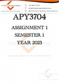Exam (elaborations) APY3704 - Themes In Anthropology: Tourism And Pilgrimage (APY3704) 