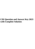 CDI Question and Answer Key 2023 with Complete Solution.