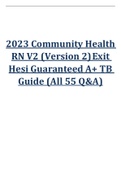 2023 Community Health RN V2 Exit Hesi Guaranteed A+ TB Guide (All 55 Q&A)