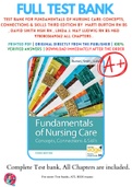 Test Bank For Fundamentals of Nursing Care: Concepts, Connections & Skills Third Edition By  Marti Burton RN BS , David Smith MSN RN , Linda J. May Ludwig RN BS MEd 9780803669062 ALL Chapters .