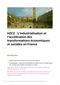 H2C2 L'industrialisation et l'accélération des transformations économiques et sociales en France, Histoire 1ere