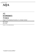 AQA AS Level ECONOMICS Paper 2 June 2022 The National Economy in a Global Context Mark Scheme