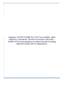 Summary STUDY GUIDE for C475 Care of Older Adult Objective Assessment | Western Governors University - NURS C475; Exam questions are taken from the Learning Objectives under the 9 Competencies:
