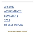 AFK1502 assignment 2 2023 Semester 1 (323533)