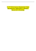 C170 Performance Assessment Data  Management Applications (Western  Governors University