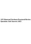 ATI Maternal Newborn Proctored Review Questions And Answers 2023.
