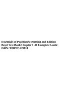 Essentials of Psychiatric Nursing 2nd Edition Boyd Test Bank Chapter 1-31 Complete Guide ISBN: 9781975139810