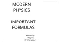 Important formulas for Modern Physics