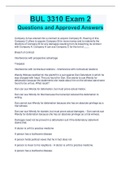 BUL 3310 Business Law Exam 2 Questions and Approved Answers -Latest 2023/2024