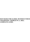 TEST BANK FOR GLOBAL BUSINESS TODAY 7TH EDITION CHARLES W. L. HILL COMPLETE GUIDE.