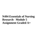 N494 Essentials of Nursing Research- Module 5 Assignment Graded A+