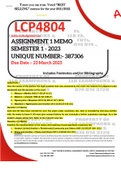 LCP4804 ASSIGNMENT 2 MEMO - SEMESTER 1 - 2023 - UNISA - (DETAILED ANSWERS WITH FOOTNOTES - DISTINCTION GUARANTEED)