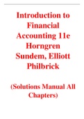 Introduction to Financial Accounting 11e Horngren Sundem, Elliott Philbrick (Solution Manual)