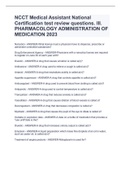 NCCT Medical Assistant National Certification test review questions. III. PHARMACOLOGY ADMINISTRATION OF MEDICATION 2023