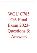 WGU C785 OA Final Exam 2023