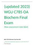 WGU C785 OA Biochem Final Exam 2023- Questions and Answers