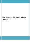 Nursing 432 FA Davis Mindy Wright. BY VERIFIED ANSWERS. ALREADY GRADED A