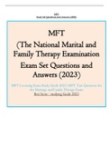 MFT (The National Marital and Family Therapy Examination Exam Set Questions and Answers (2023) MFT Licensing Exam Study Guide 2023: MFT Test Questions for the Marriage and Family Therapy Exam Best Score - studying Guide 2023