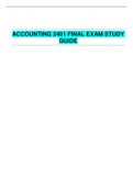 Accounting 2401 Final Exam Study Guide