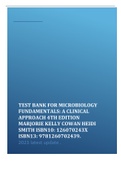 TEST BANK FOR MICROBIOLOGY FUNDAMENTALS: A CLINICAL APPROACH 4TH EDITION MARJORIE KELLY COWAN HEIDI SMITH ISBN10: 126070243X ISBN13: 9781260702439. 