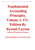 Fundamental Accounting Principles, Volume 1, 17ce Edition By Kermit Larson (Solutions Manual)