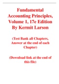 Fundamental Accounting Principles (Volume 1) 17th Edition By Kermit Larson (Test Bank)