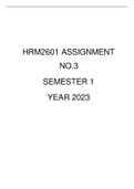 HRM2601 ASSIGNMENT NO.3 YEAR 2023 SEMESTER 1 SUGGESTED SOLUTIONS (due date 6 April 2023)