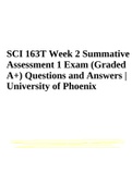 SCI 163T Week 2 Summative Assessment 1 Exam (Graded A+) Questions and Answers | University of Phoenix