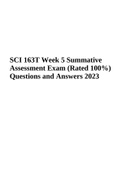 SCI 163T Week 5 Summative Assessment Exam (Rated 100%) Questions and Answers 2023