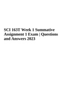 SCI 163T Week 1 Summative Assignment 1 Exam | SCI 163T Week 2 Summative Assessment 1 | SCI 163T Week 4 Assignment | Elements Of Health And Wellness | SCI 163T Week 5 Summative Assessment 1  and SCI 163T Week 5 Summative Assessment 3 Exam 2023 (Graded A+) 