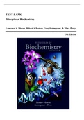 Test Bank - Principles of Biochemistry, 5th Edition (Moran, 2012), Chapter 1-22 | All Chapters