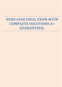 NURS 6560 FINAL EXAM WITH  COMPLETE SOLUTIONS A+  GUARANTEED.