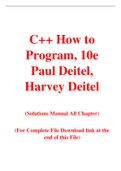 C++ How to Program, 10e Paul Deitel, Harvey Deitel (Solution Manual)