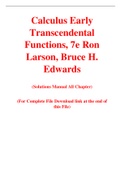 Calculus Early Transcendental Functions, 7e Ron Larson, Bruce H. Edwards (Solution Manual)